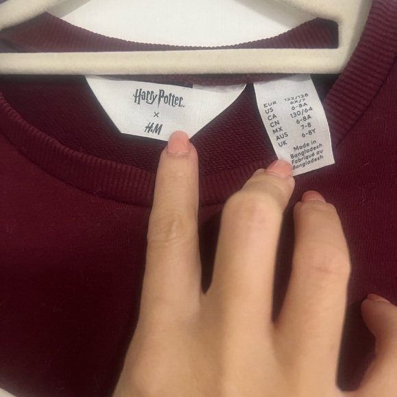 H&M Kids Long Sleeve Shirt - Burgundy, Pink, and Gold. Harry potter theme - Picture 2 of 4